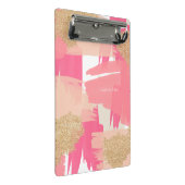 Modern Roze en Goud Glitter Abstract Mini Klembord (Schuin)