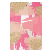 Modern Roze en Goud Glitter Abstract Mini Klembord (Achterkant)