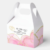 Modern roze en goud meneer en mevrouw. bedankdoosjes (Achterkant)