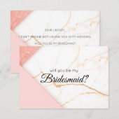 Modern Roze en Goud zullen je zijn mijn Bridesmaid (Voorkant / Achterkant)