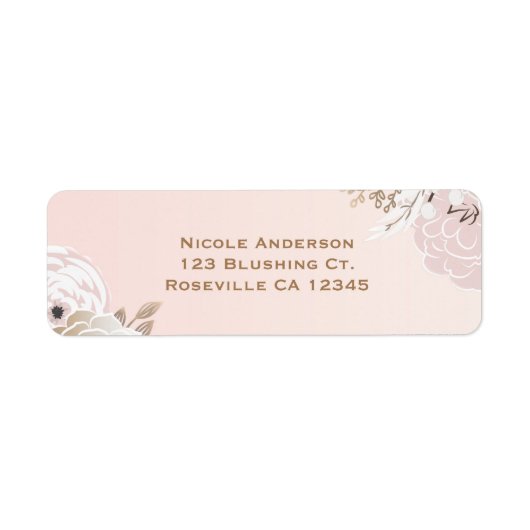  modern roze en goudvlies Vrijgezellenfeest Etiket (Voorkant)