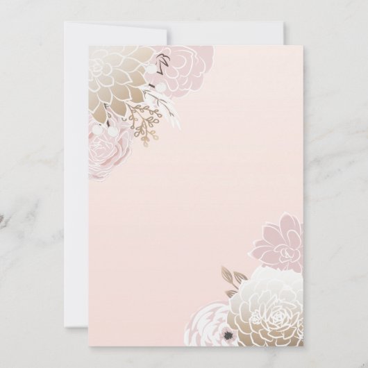  modern roze en goudvlies Vrijgezellenfeest Kaart (Achterkant)