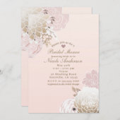 modern roze en goudvlies Vrijgezellenfeest Kaart (Voorkant / Achterkant)