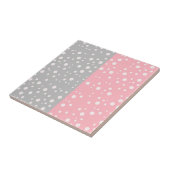 Modern roze en grijs decor | decoratief vierkant tegeltje (Zijkant)