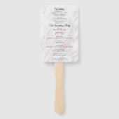 Modern Roze en Grijs Marmeren Programma Handwaaier (Achterkant)