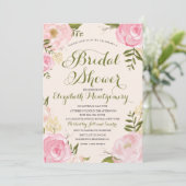 Modern  Roze en Groen Floral Vrijgezellenfeest Kaart (Staand voorkant)