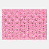 Modern roze en groen kerstinpakpapier inpakpapier vel (Voorkant 3)