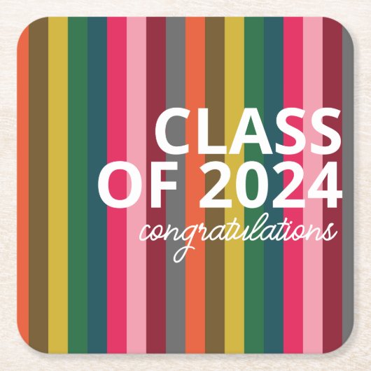 Modern Roze en Groene Streeppatroon Kartonnen Onderzetters (Voorkant)