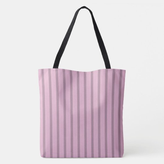 Modern roze en Mauve gestreept Tote Bag (Achterkant)