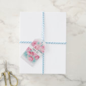 Modern Roze en Mint Rozen Dank u Cadeaulabel (Met Touw)