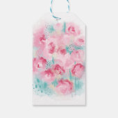 Modern Roze en Mint Rozen Dank u Cadeaulabel (Achterkant)