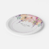 Modern Roze en Paarse Boeket Bloemenbruiloft Papieren Bordje (Gekanteld)