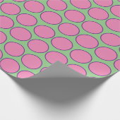 Modern Roze en Paarse cirkels Patroon Sage Groen Cadeaupapier (Hoek)