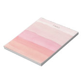 Modern Roze en Perzik Waterverf Gelaagd Ombre Notitieblok (Linkerzijde)