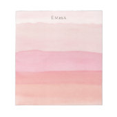 Modern Roze en Perzik Waterverf Gelaagd Ombre Notitieblok (Voorkant)