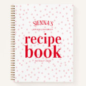 Modern Roze en Rode Vlek Vrijgezellenfeest Recepte Notitieboek (Voorkant)