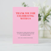 Modern roze en rood bedankkaart (Staand voorkant)