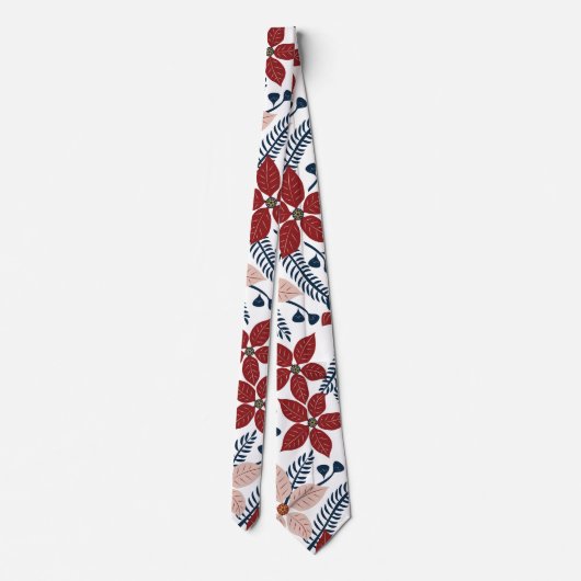 Modern roze en rood bloemmotief stropdas (Achterkant)