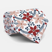 Modern roze en rood bloemmotief stropdas (Opgerold)