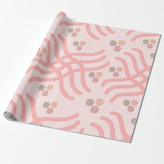 Modern Roze en Sinaasappel Abstract Speels Cadeaupapier