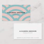 Modern roze en Turquoise Wave Pattern-Visitekaartj Visitekaartje (Voorkant / Achterkant)