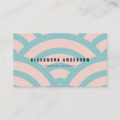 Modern roze en Turquoise Wave Pattern-Visitekaartj Visitekaartje (Voorkant)