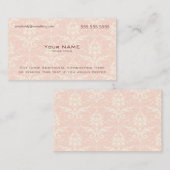 Modern Roze en White Damask Visitekaartje (Voorkant / Achterkant)