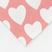 Modern Roze en White Heart Pattern Girly Fleece Deken (Hoek)