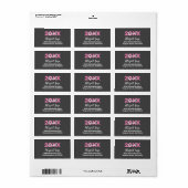 Modern roze en wit Afstuderen Adres Etiket (Full Sheet)