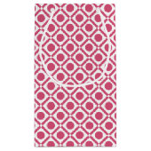 Modern roze en wit geometrisch monogram met naam klein cadeauzakje (Achterkant)