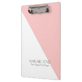 Modern roze en wit geometrisch ontwerp klembord (Links)
