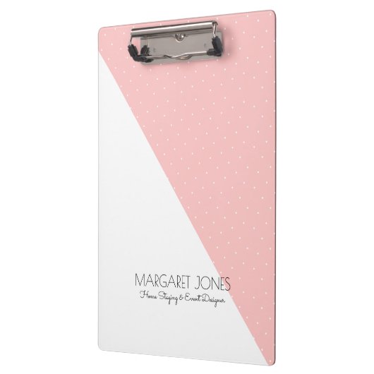Modern roze en wit geometrisch ontwerp klembord (Links)