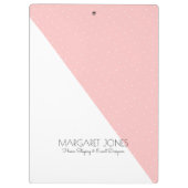 Modern roze en wit geometrisch ontwerp klembord (Achterkant)