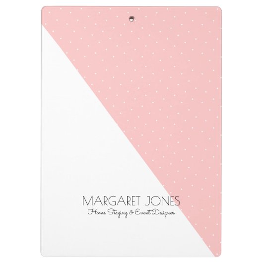 Modern roze en wit geometrisch ontwerp klembord (Achterkant)