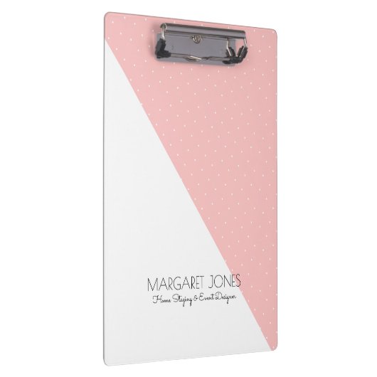 Modern roze en wit geometrisch ontwerp klembord (Rechts)