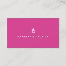  MODERN ROZE EN WIT INITIAAL MONOGRAM VISITEKAARTJE