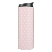 Modern Roze en Wit Monogram Thermosbeker (Gedraaid links)