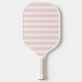 Modern roze en witte streep monogram pickleball paddle (Voorkant)