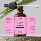 Modern roze en zwart 2 OZ druppelaar flesetiket Etiket