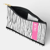 Modern roze en zwart gepersonaliseerd etui (Open)