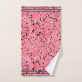Modern Roze en Zwart Terrazzo Bad Handdoek (Handdoek)