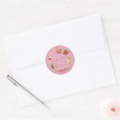 Modern Roze Feestelijk Vrolijk Kerstfeest en Nieuw Ronde Sticker (Envelop)