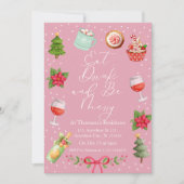 Modern Roze Feestelijke Kleurrijke Eet Drink & Wee Kaart (Voorkant)