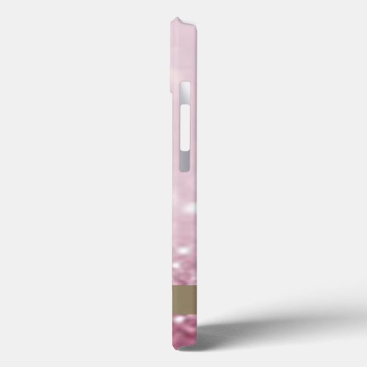 Modern roze flamingo flower glitter Bokeh Case-Mate iPhone Case (Achterkant / Links)