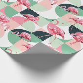 Modern roze flamingo Geometric Girly Chic Pattern Cadeaupapier (Hoek)