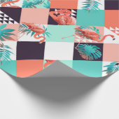 Modern roze flamingo Geometric Girly Chic Pattern Cadeaupapier (Hoek)