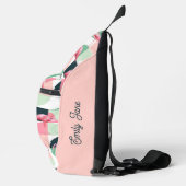 Modern roze flamingo Geometric Girly Chic Pattern Sling Bag (Rechts)