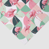 Modern roze flamingo Geometric Girly Chic Pattern Tissuepapier (Detail)