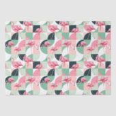 Modern roze flamingo Geometric Girly Chic Pattern Tissuepapier (Voorkant)