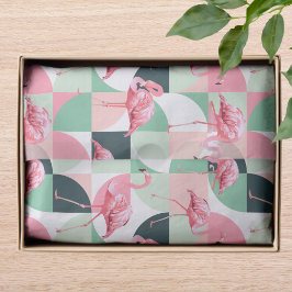 Modern roze flamingo Geometric Girly Chic Pattern Tissuepapier